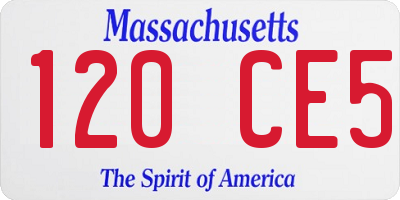 MA license plate 120CE5