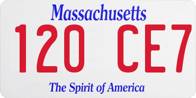 MA license plate 120CE7