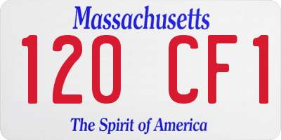 MA license plate 120CF1
