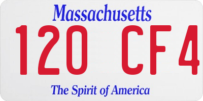 MA license plate 120CF4