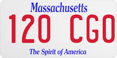 MA license plate 120CG0