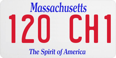 MA license plate 120CH1