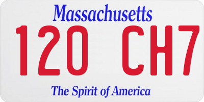 MA license plate 120CH7
