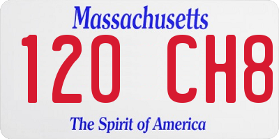 MA license plate 120CH8