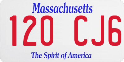 MA license plate 120CJ6