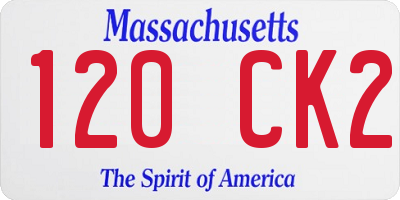 MA license plate 120CK2
