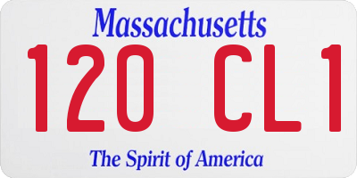 MA license plate 120CL1