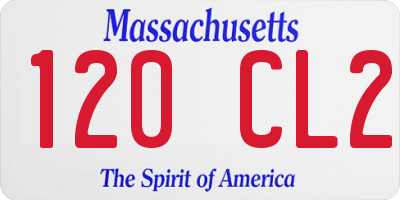 MA license plate 120CL2