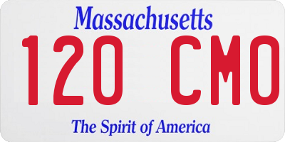 MA license plate 120CM0