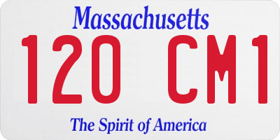 MA license plate 120CM1