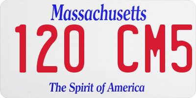 MA license plate 120CM5