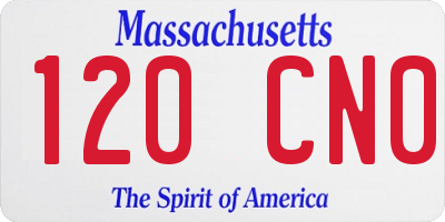 MA license plate 120CN0