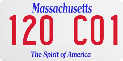 MA license plate 120CO1