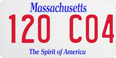 MA license plate 120CO4