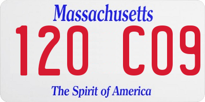 MA license plate 120CO9