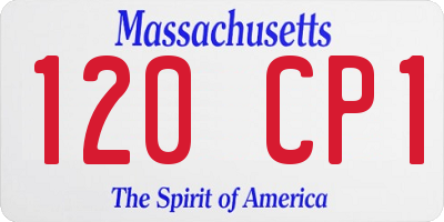 MA license plate 120CP1