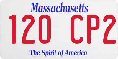 MA license plate 120CP2