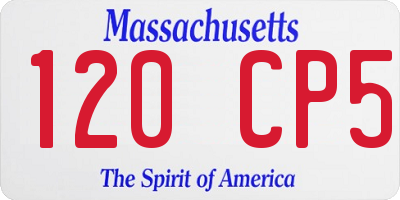 MA license plate 120CP5