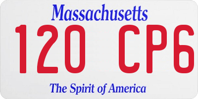 MA license plate 120CP6