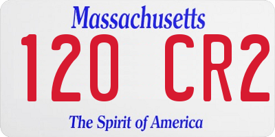 MA license plate 120CR2