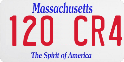 MA license plate 120CR4