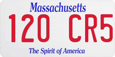 MA license plate 120CR5