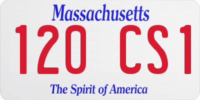 MA license plate 120CS1
