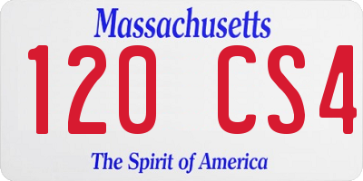 MA license plate 120CS4