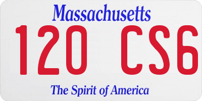 MA license plate 120CS6