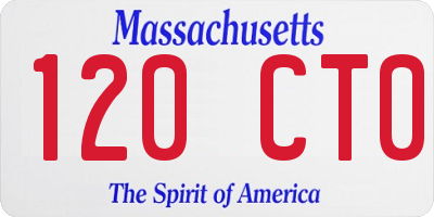 MA license plate 120CT0