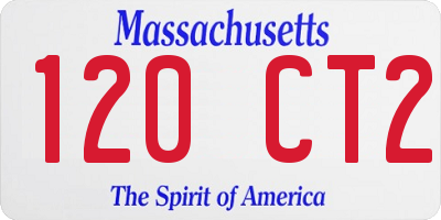 MA license plate 120CT2