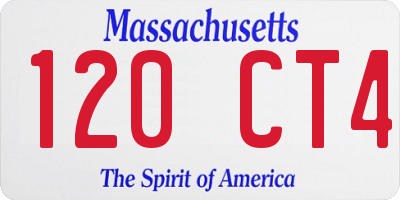 MA license plate 120CT4