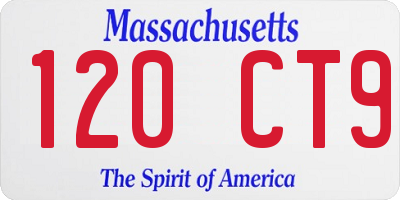 MA license plate 120CT9
