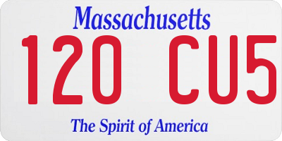 MA license plate 120CU5