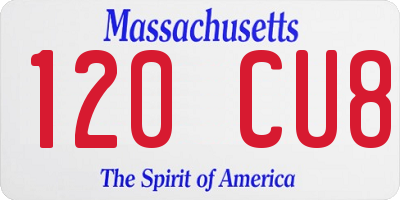 MA license plate 120CU8