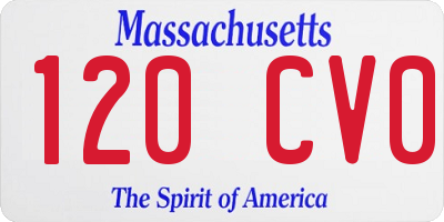 MA license plate 120CV0