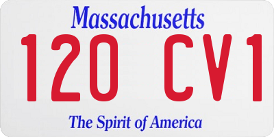 MA license plate 120CV1
