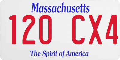 MA license plate 120CX4
