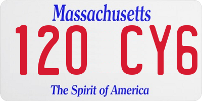 MA license plate 120CY6