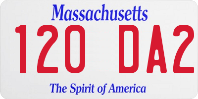 MA license plate 120DA2