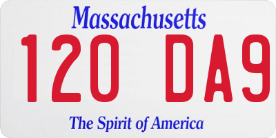 MA license plate 120DA9