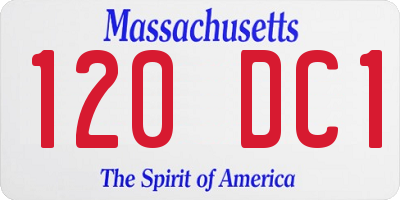MA license plate 120DC1
