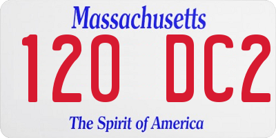 MA license plate 120DC2