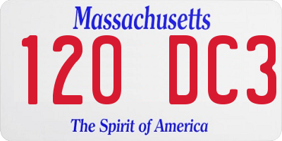 MA license plate 120DC3