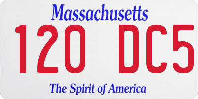 MA license plate 120DC5