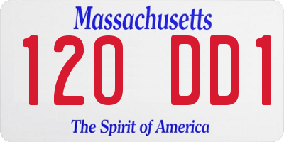 MA license plate 120DD1