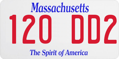 MA license plate 120DD2