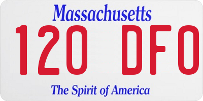 MA license plate 120DF0