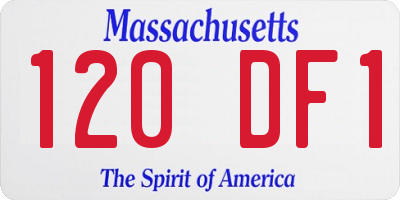 MA license plate 120DF1