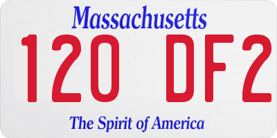 MA license plate 120DF2